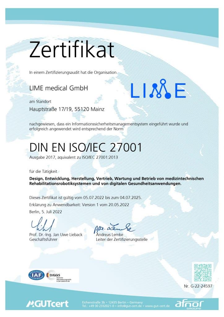 LM1 MK D Zertifikat DIN EN ISO EC 27001 01 DE d